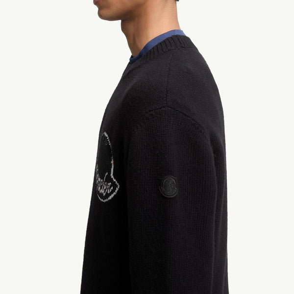 Embroidered Logo Wool Sweater