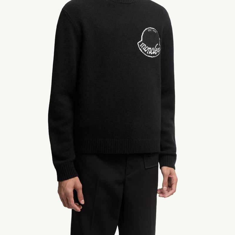 Embroidered Logo Wool Sweater