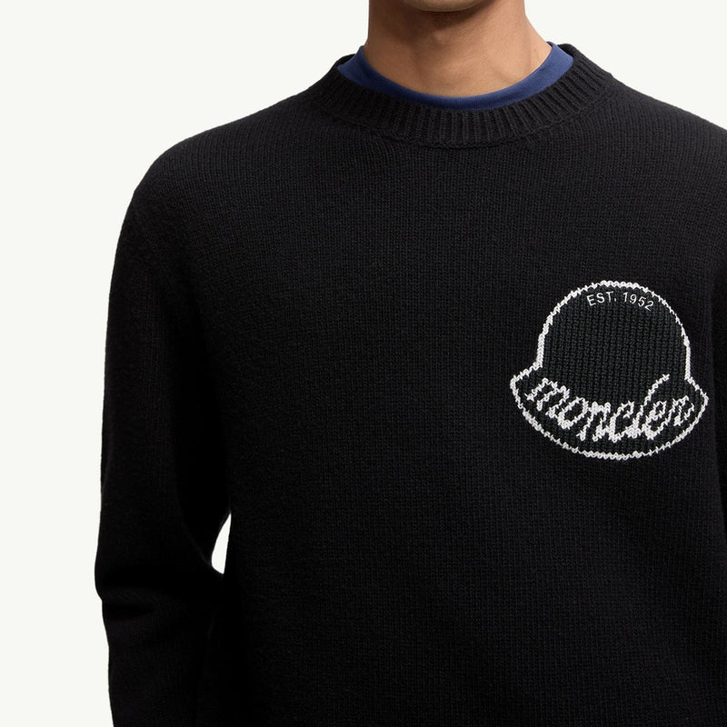 Embroidered Logo Wool Sweater