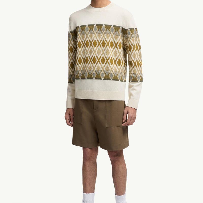 Rhombus Pattern Wool Sweater
