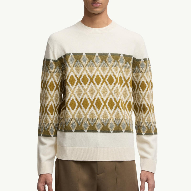 Rhombus Pattern Wool Sweater