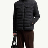 Padded Wool Zip-up Cardigan