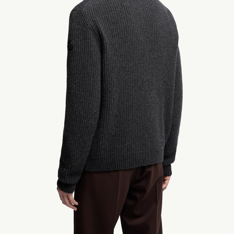 Padded Wool Zip-up Cardigan