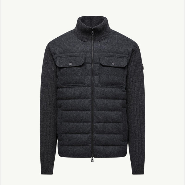 Padded Wool Zip-up Cardigan