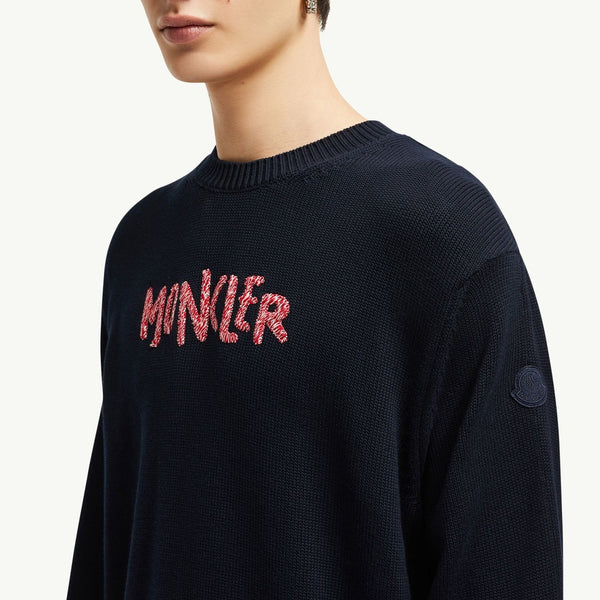 Embroidered Bi-Colour Logo Cotton Jumper