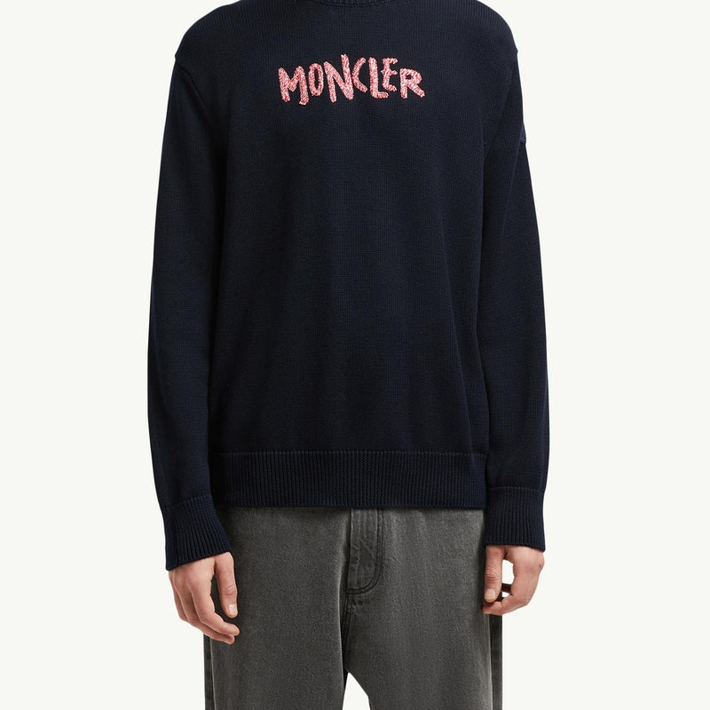 Embroidered Bi-Colour Logo Cotton Jumper