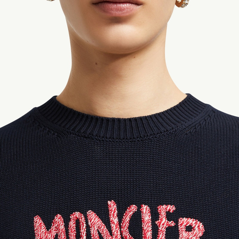 Embroidered Bi-Colour Logo Cotton Jumper