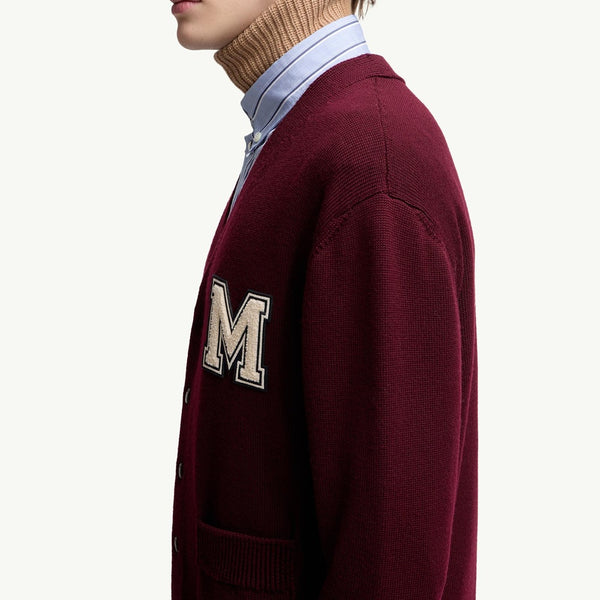 Embroidered Monogram Wool Cardigan