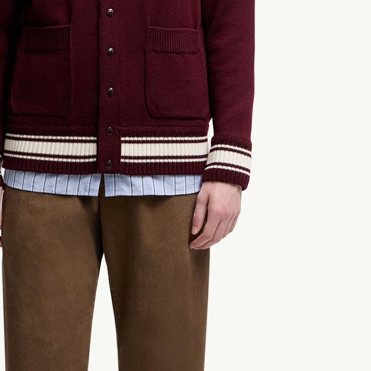 Embroidered Monogram Wool Cardigan