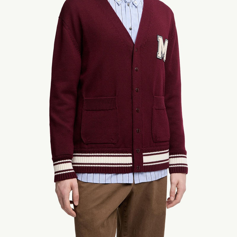 Embroidered Monogram Wool Cardigan