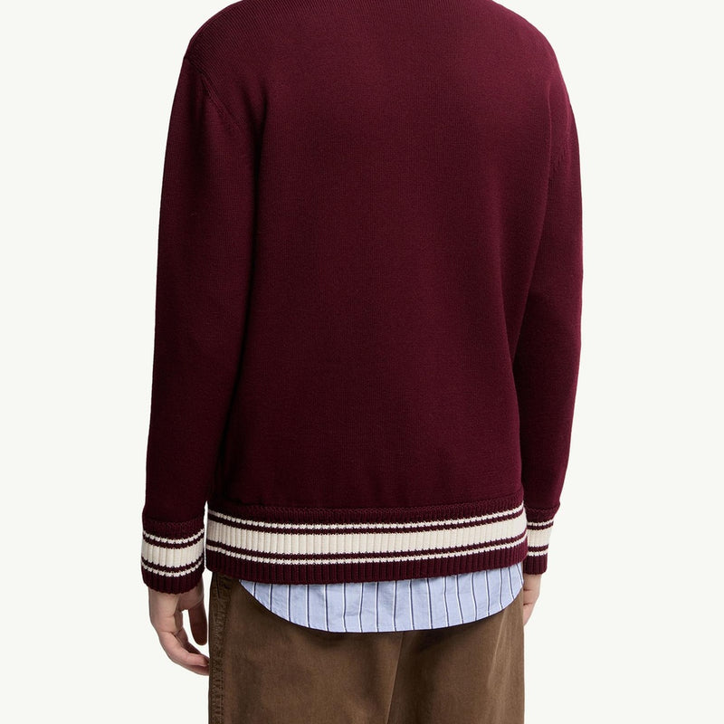 Embroidered Monogram Wool Cardigan