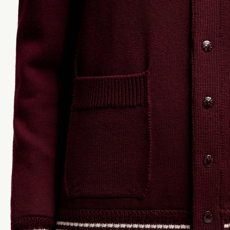 Embroidered Monogram Wool Cardigan