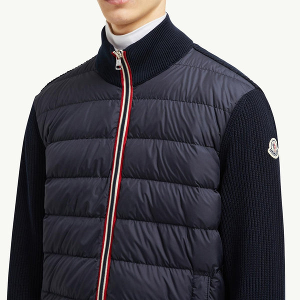 Padded Cotton Zip-Up Cardigan