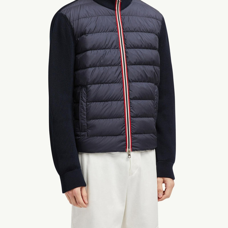 Padded Cotton Zip-Up Cardigan