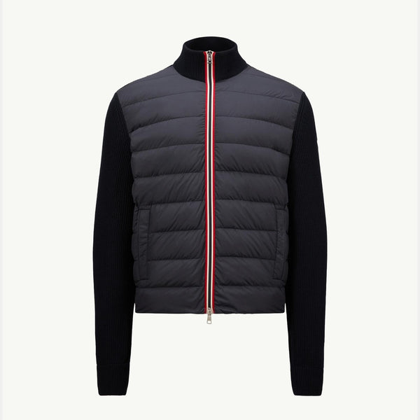 Padded Cotton Zip-Up Cardigan