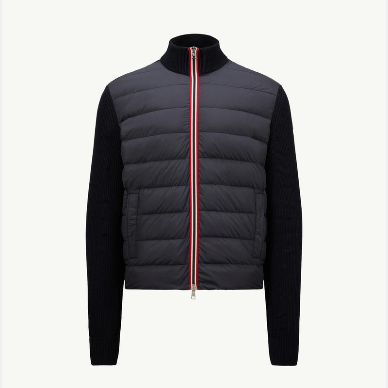 Padded Cotton Zip-Up Cardigan