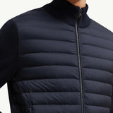 Padded Crepe Cotton Zip-Up Cardigan