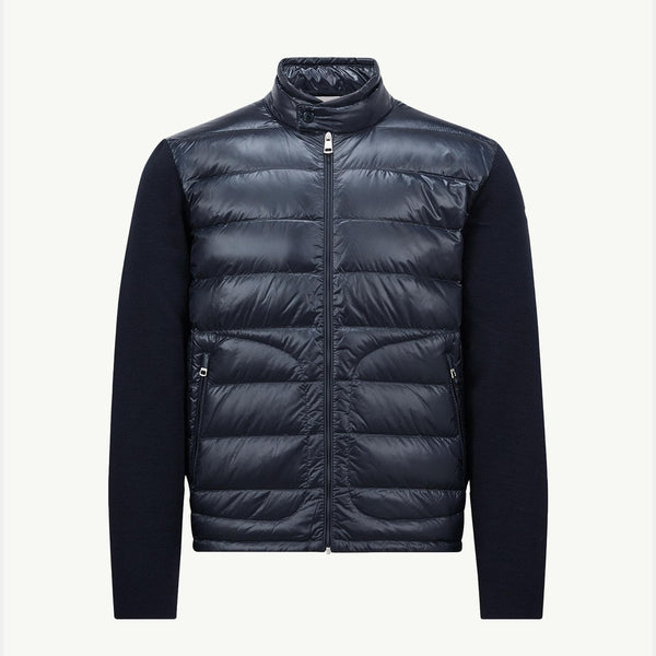 Padded Wool Zip-Up Cardigan