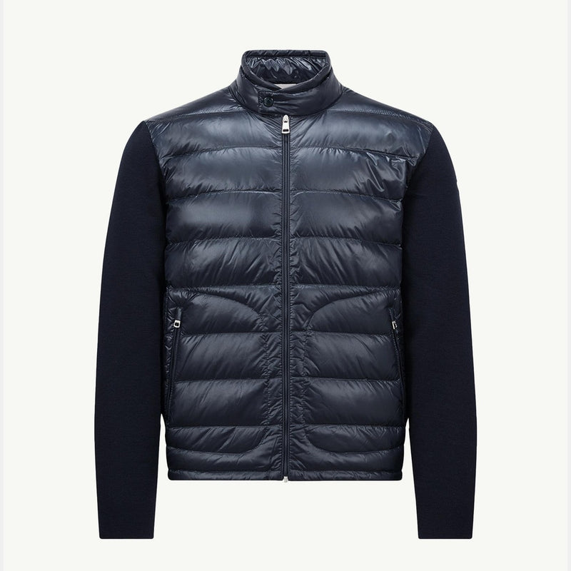 Padded Wool Zip-Up Cardigan