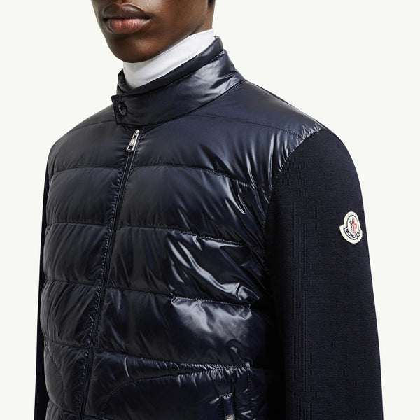 Padded Wool Zip-Up Cardigan