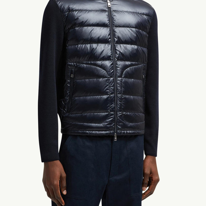 Padded Wool Zip-Up Cardigan