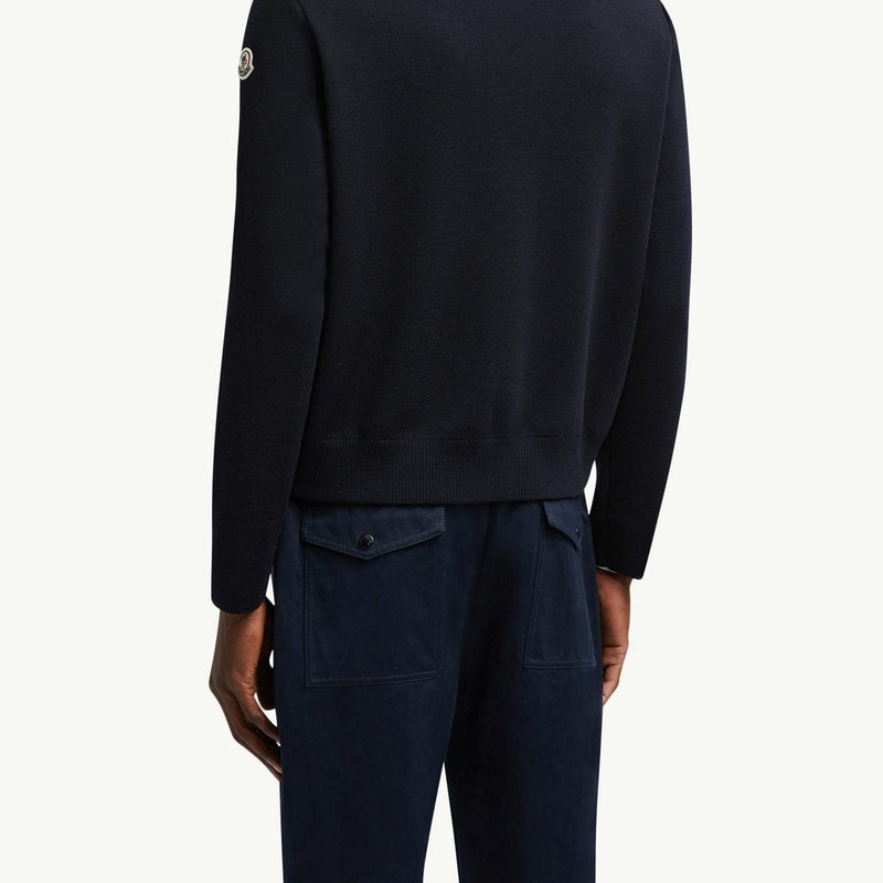 Padded Wool Zip-Up Cardigan