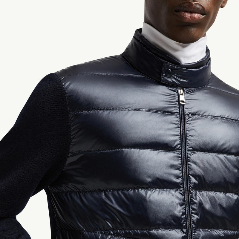 Padded Wool Zip-Up Cardigan