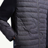 Padded Snake-Quilted Denim Cardigan