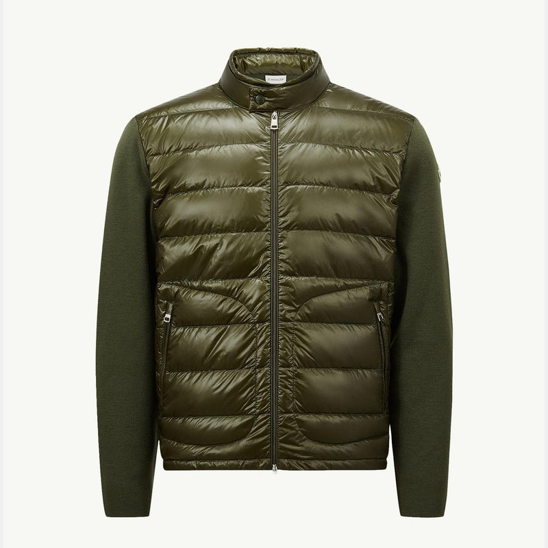 Padded Wool Zip-Up Cardigan