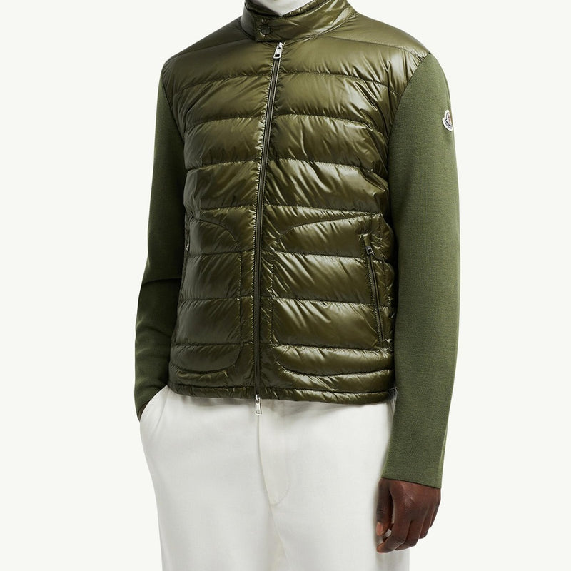 Padded Wool Zip-Up Cardigan