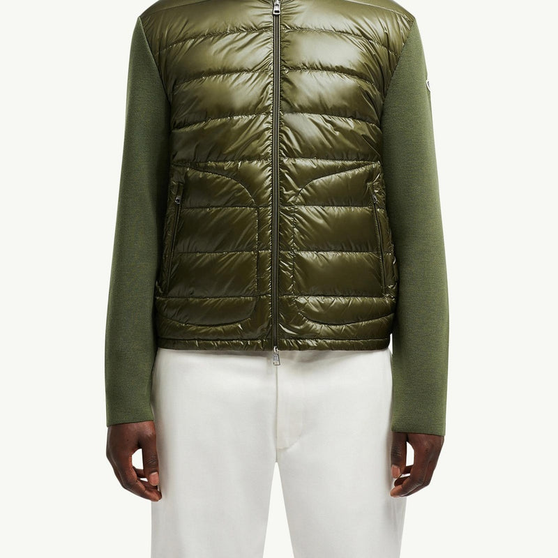 Padded Wool Zip-Up Cardigan