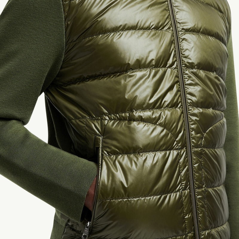 Padded Wool Zip-Up Cardigan