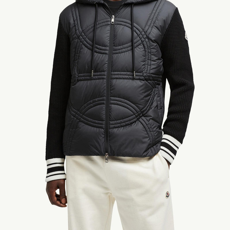 Logo-Quilted Padded Cotton Zip-Up Hoodie