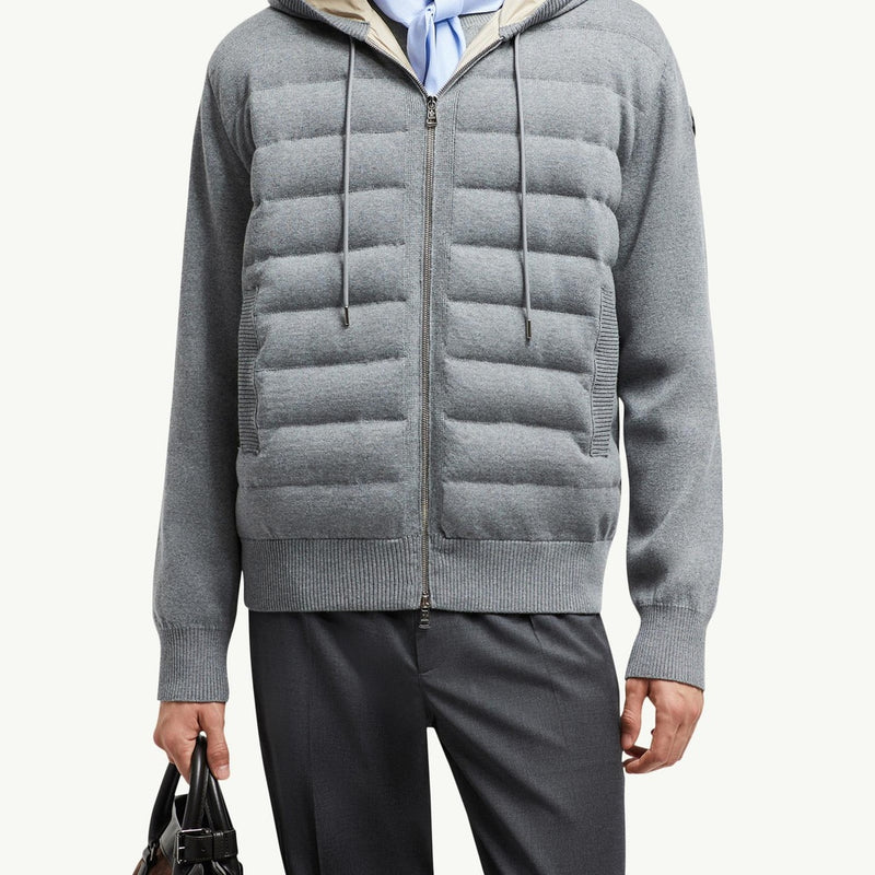 Padded Wool Zip-up hoodie