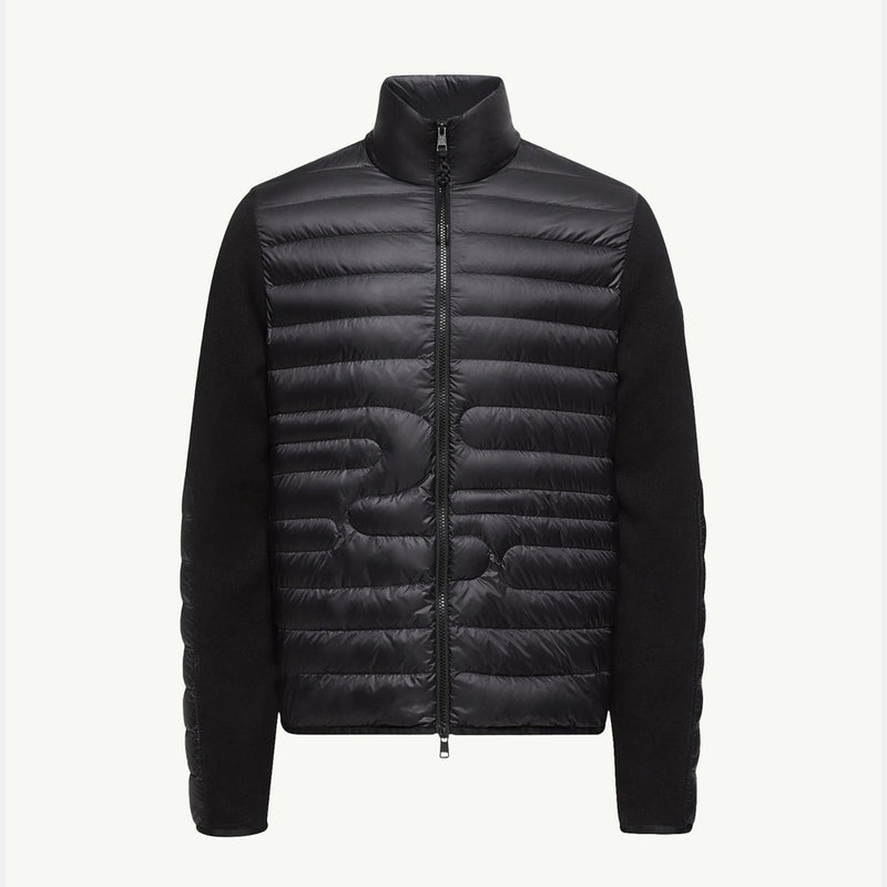 Padded Snake-Quilted Cotton Cardigan