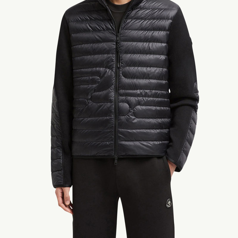 Padded Snake-Quilted Cotton Cardigan