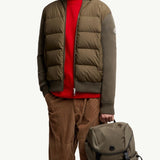 Padded Wool Zip-Up Cardigan