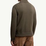 Padded Wool Zip-Up Cardigan