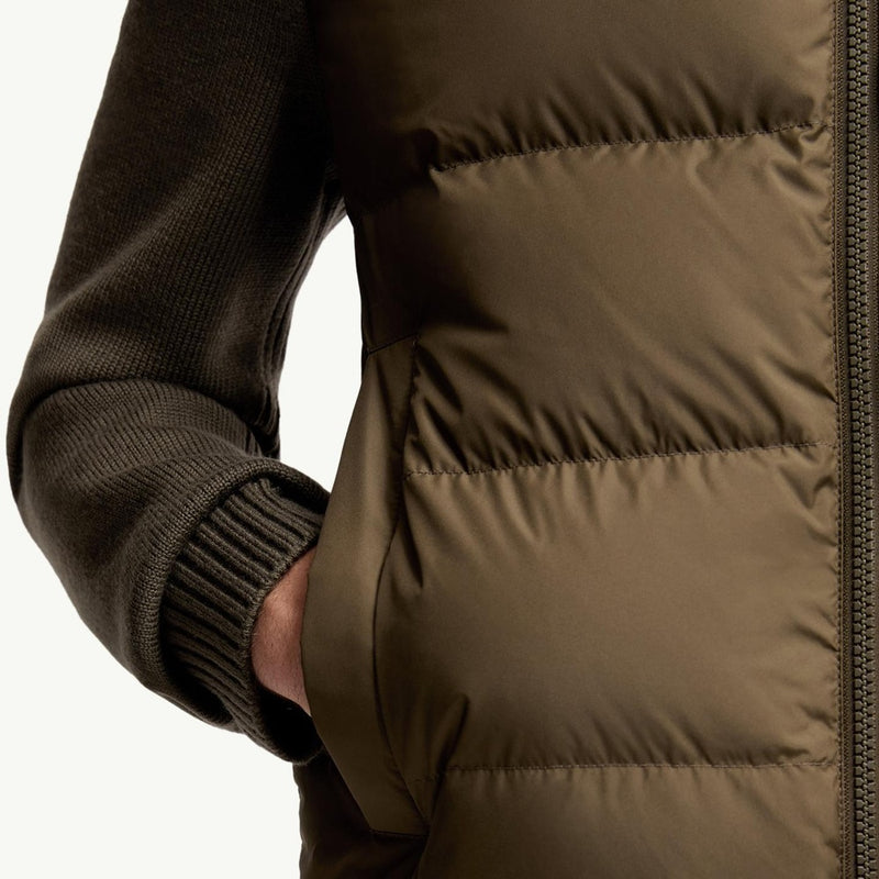 Padded Wool Zip-Up Cardigan