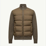 Padded Wool Zip-Up Cardigan