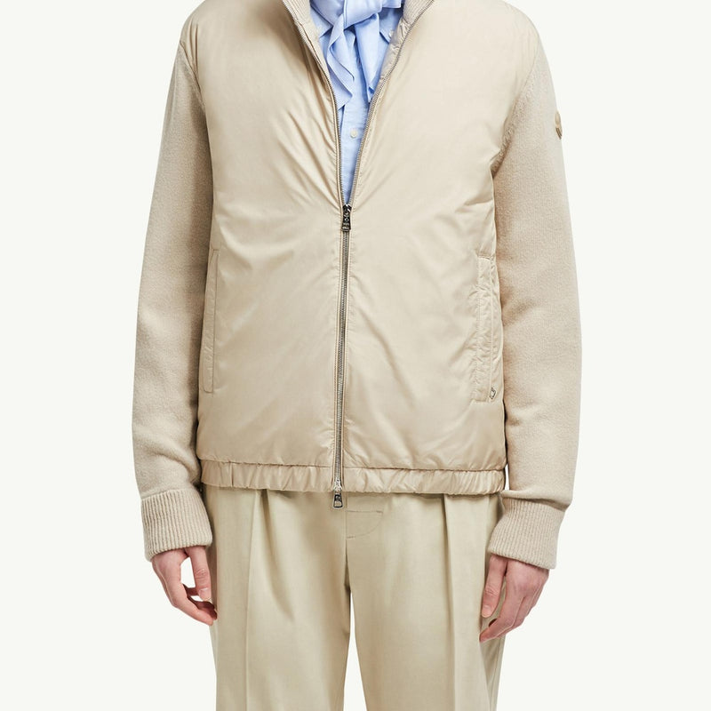 Padded Wool & Cashmere Zip-Up Cardigan