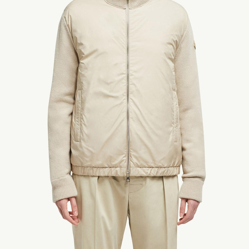 Padded Wool & Cashmere Zip-Up Cardigan