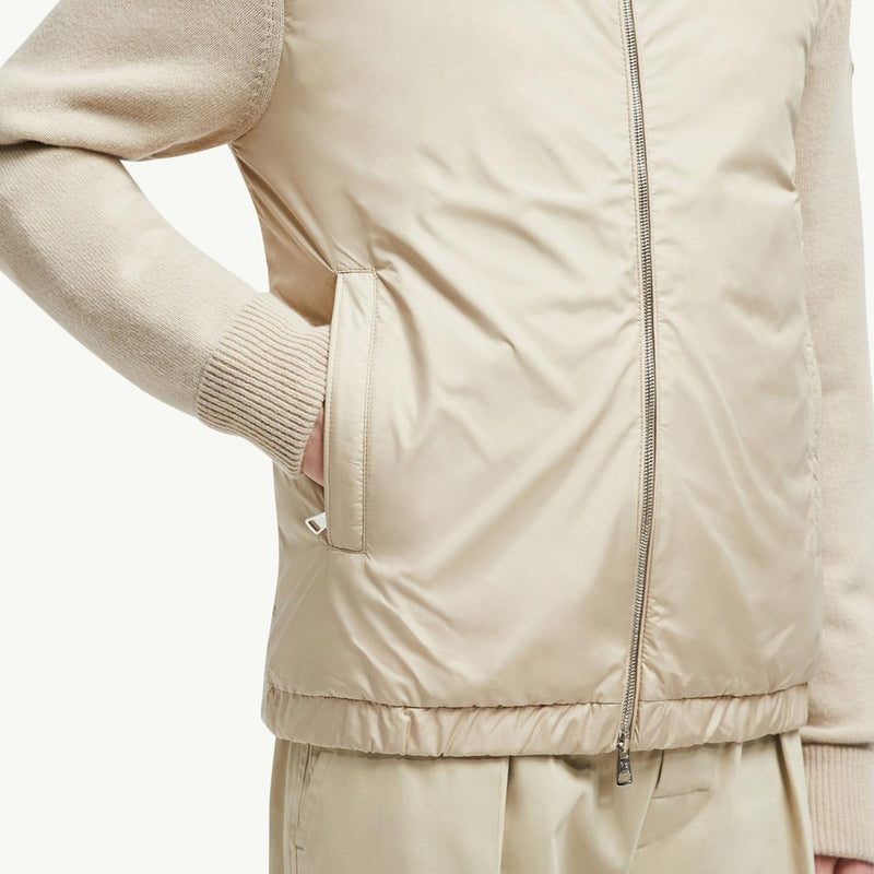 Padded Wool & Cashmere Zip-Up Cardigan