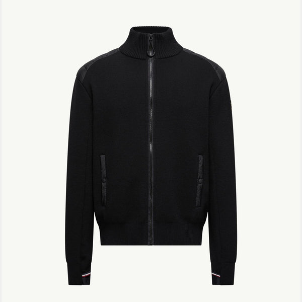 Padded Wool Zip-Up Cardigan