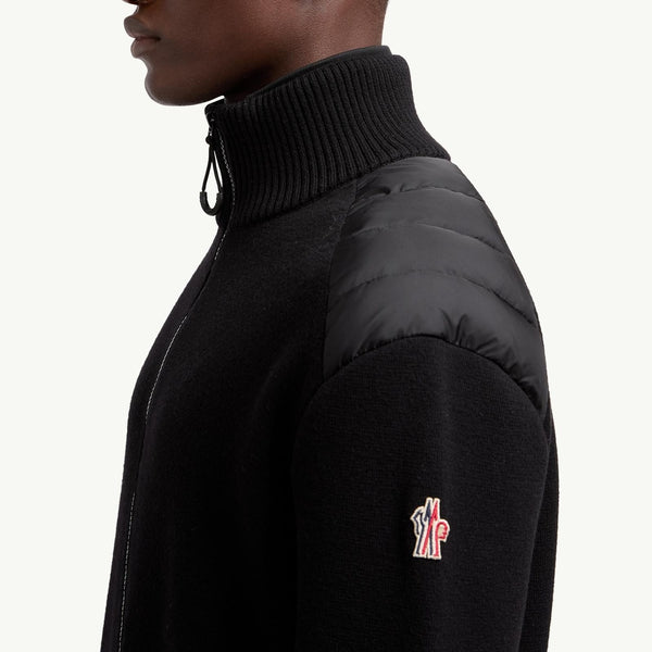 Padded Wool Zip-Up Cardigan