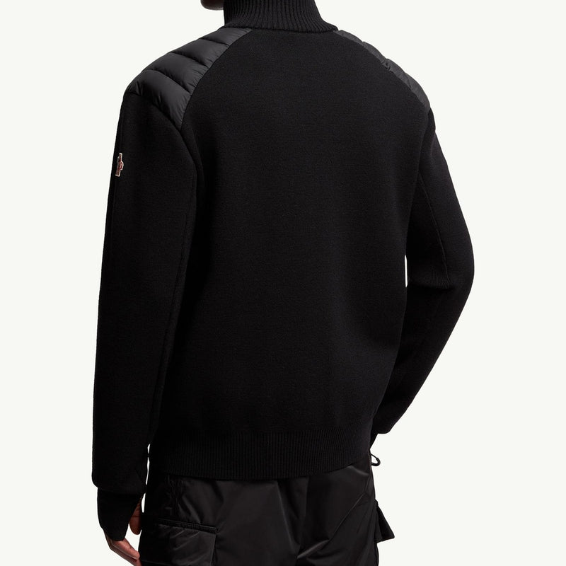 Padded Wool Zip-Up Cardigan