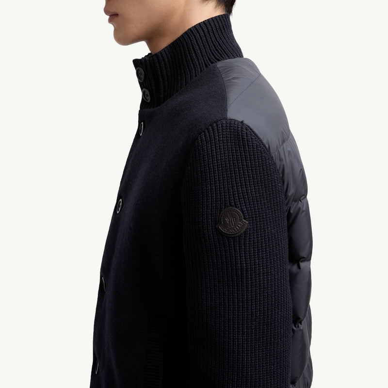 Padded Wool Zip-up Cardigan