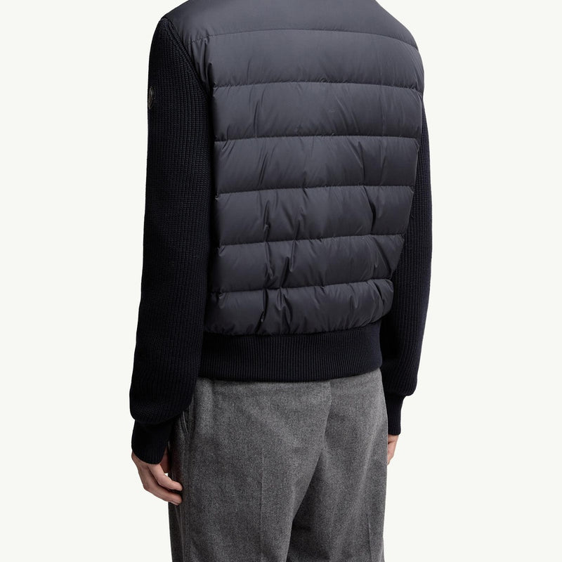 Padded Wool Zip-up Cardigan