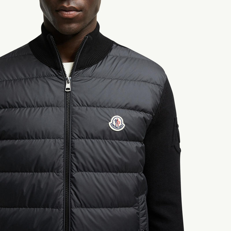 Padded Cotton Zip-Up Cardigan