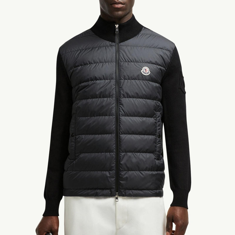 Padded Cotton Zip-Up Cardigan